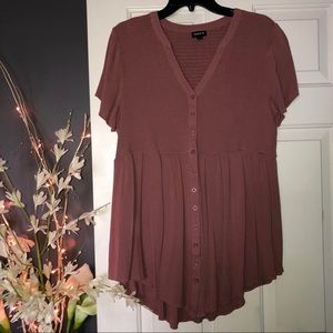 Torrid Mauve Gauze Princess Tunic Top - Sz 1